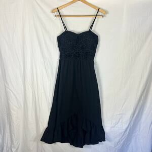 NWT Band of the Free Black Dress Women's Medium Sweetheart Velvet Top